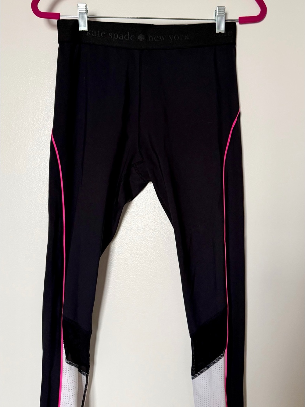 kate spade Black Leggings with Hot Pink Piping